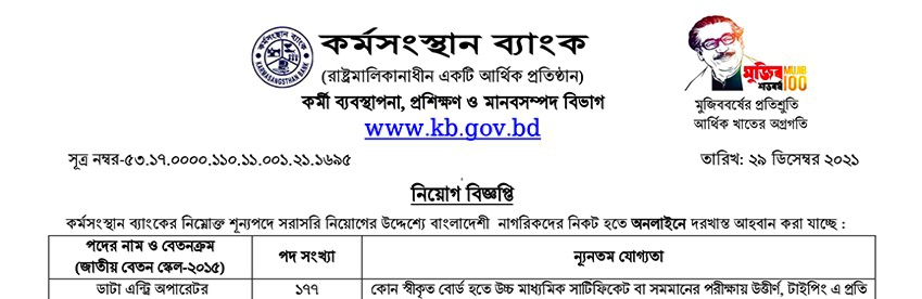 Karmasangsthan Bank Job Circular 2022 - কর্মসংস্থান ব্যাংক নিয়োগ বিজ্ঞপ্তি ২০২২ - Proredbd24