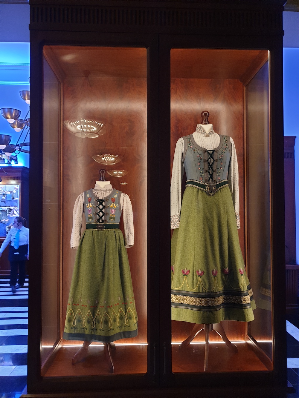 Anna and child Anna dresses at Theatre display case