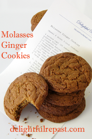 Molasses Ginger Cookies/ www.delightfulrepast.com