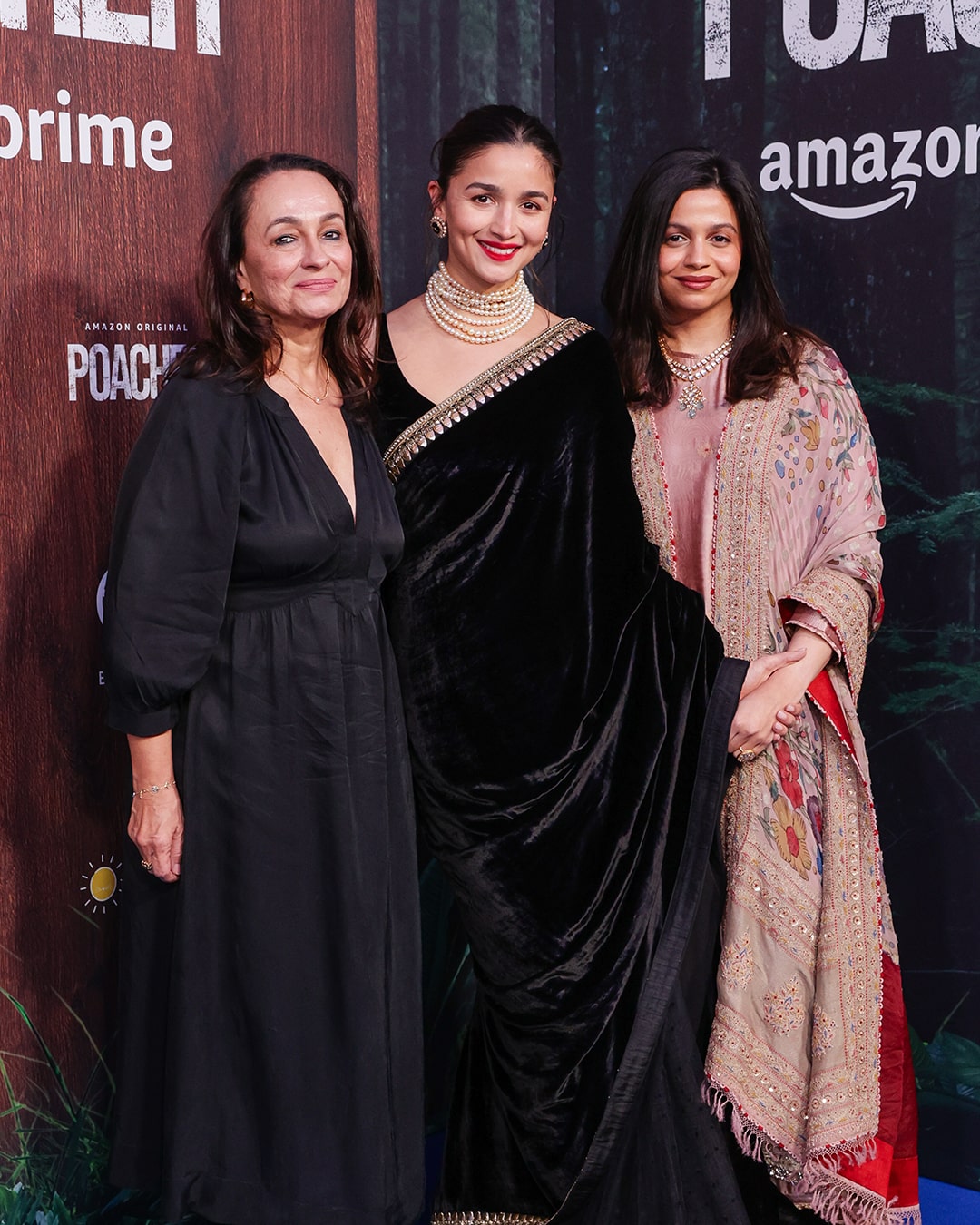 Alia Bhatt's Black Velvet Saree Saga at the Poacher London Screening