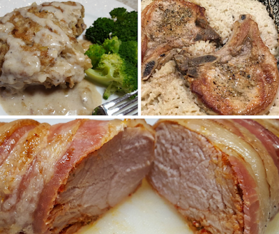 Baked Stuffed Pork Chops, Porck Chops and Rice, Bacon Wrapped Pork Loin