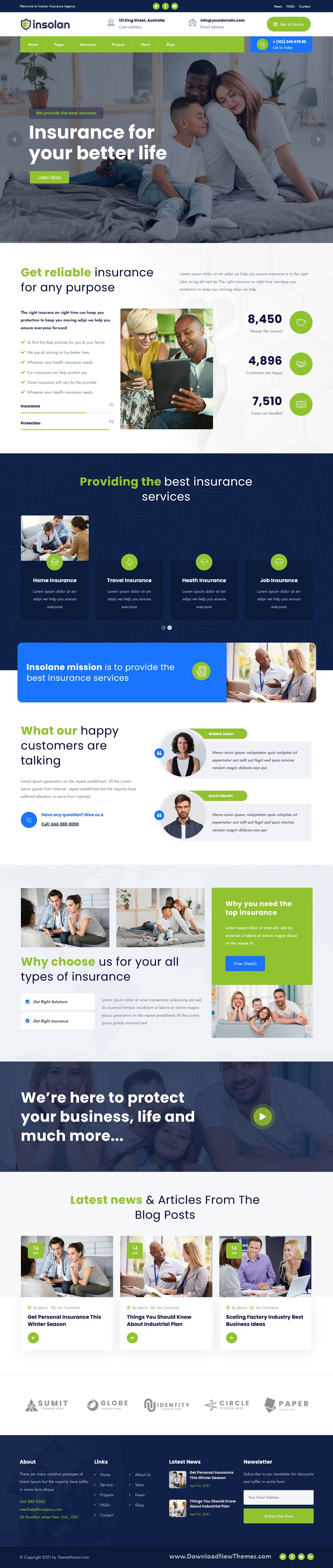 Insolan - Insurance Agency WordPress Theme Review