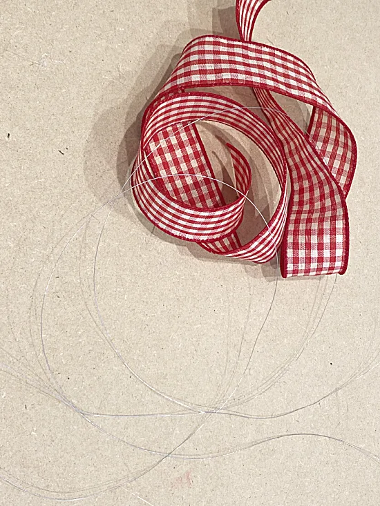 wire and gingham ribbon