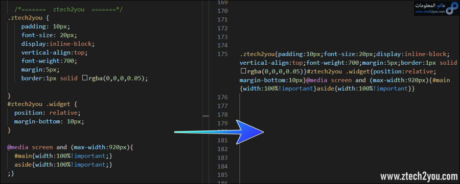 Minify CSS Codes with high Compress