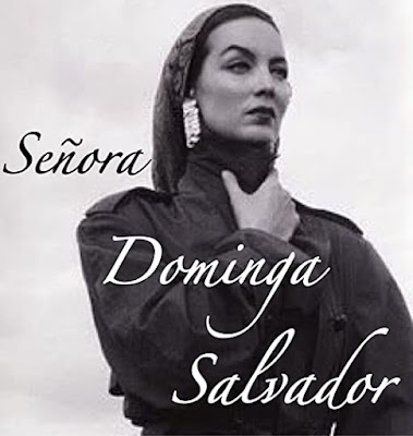 Dangerous Looking Latina Woman gazing into the Distance the caption says Señora Dominga Salvador