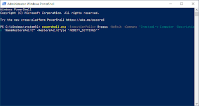 membuat restore point dengan powershell