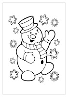 Snowman and snowflakes