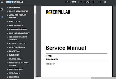 Caterpillar service manual 321D LCR EXCAVATOR KBZ
