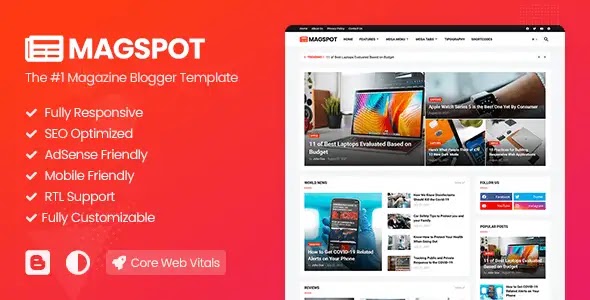 Magspot Premium Blogger Template Free Download Now Latest