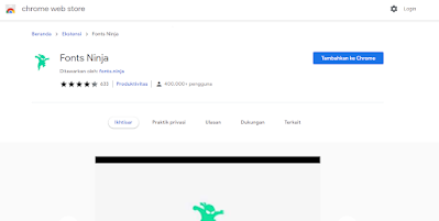 Ekstensi Chrome Fonts Ninja