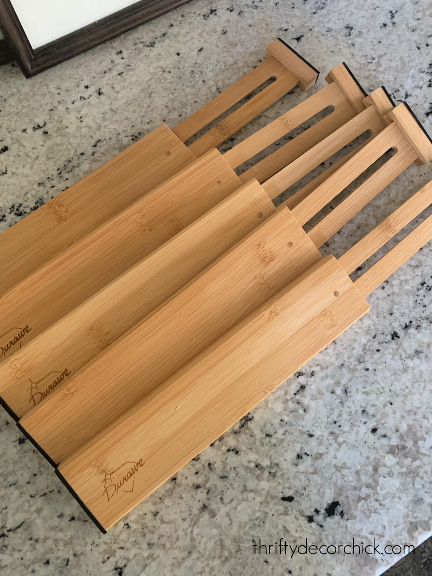 divisórias de gaveta ajustáveis ​​de bambu