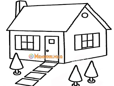 contoh mewarnai gambar rumah sederhana