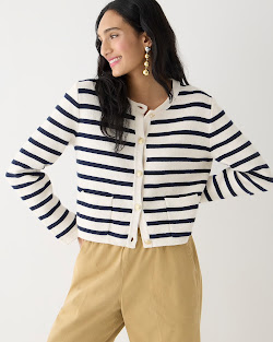 BLACK AND WHITE STRIPED SUMMER SWEATER