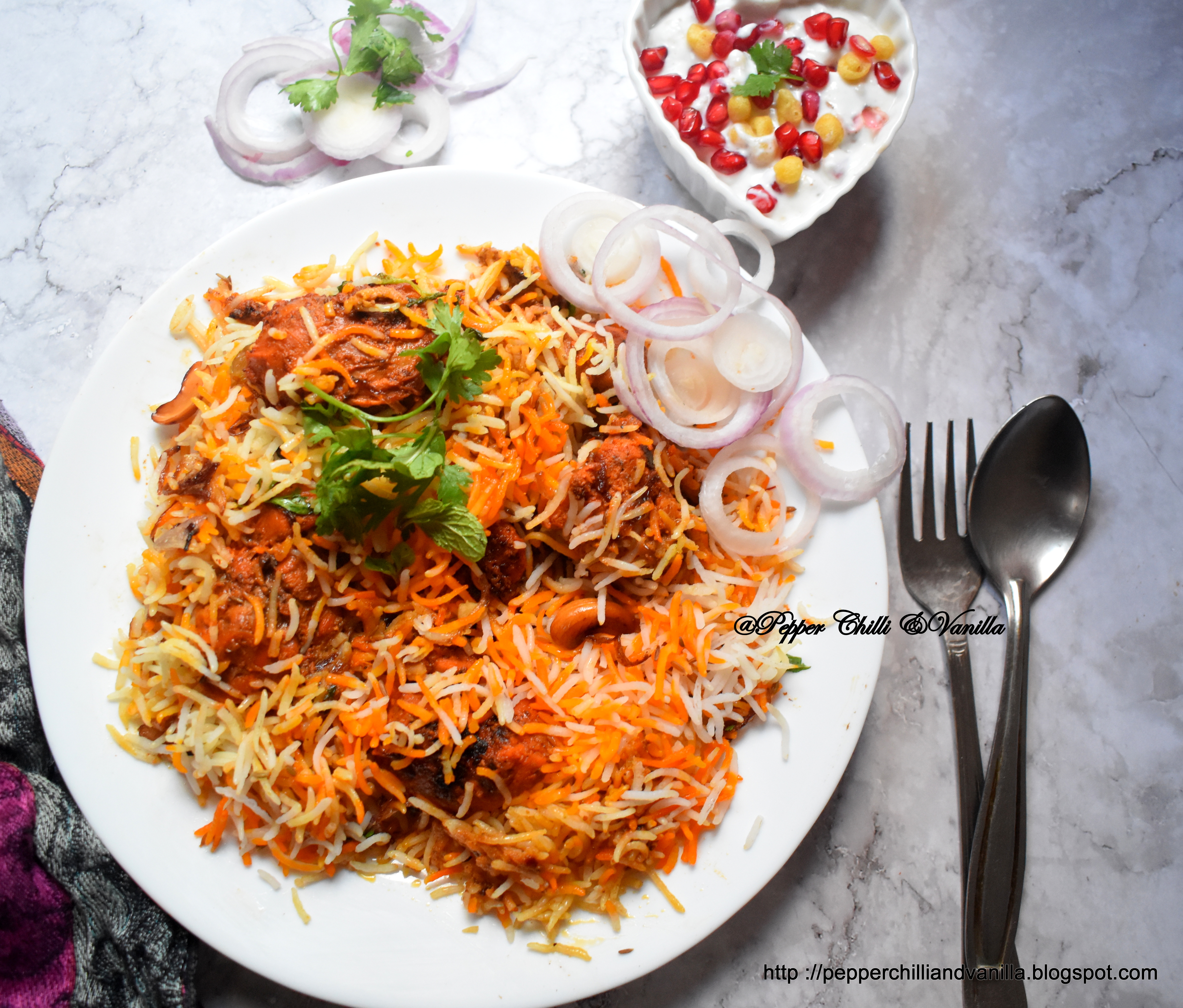 restaurant dhaba style tandoori chicken biryani