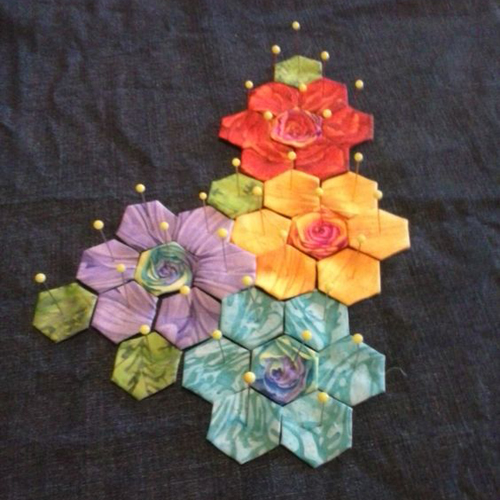 Hexagon Flower Quilt Block - Tutorial