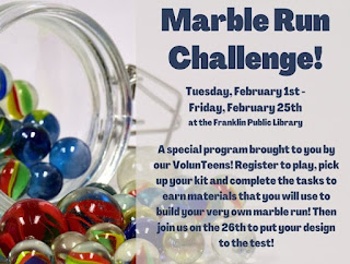 Marble Run Challenge! Tuesday, Feb 1 - Friday, Feb 25, 2022