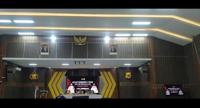 Pemaparan Kapolda Aceh Dalam Acara  konferensi pers akhir tahun 2021