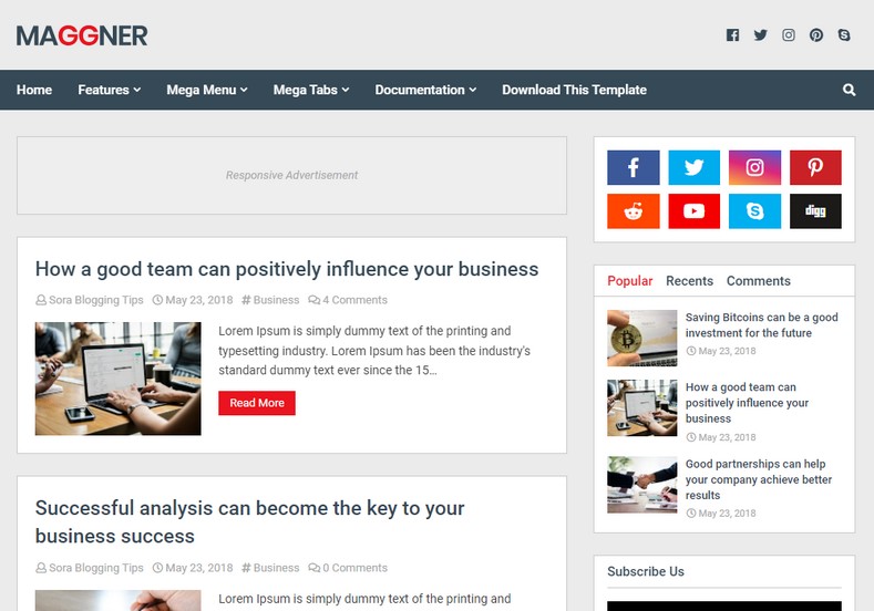 New Maggner Blogger Template