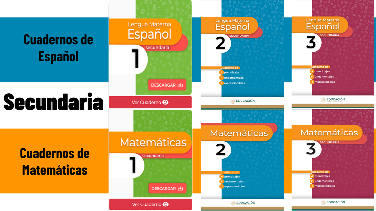 Cuadernos de Aprendizajes Fundamentales para secundaria de Español y Matemáticas