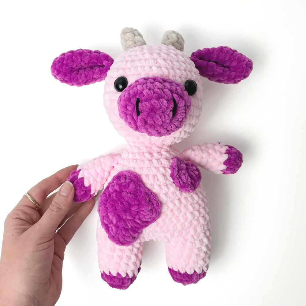 Crochet cow Plush cow Pink cow Crochet plush cow toy Cow toy