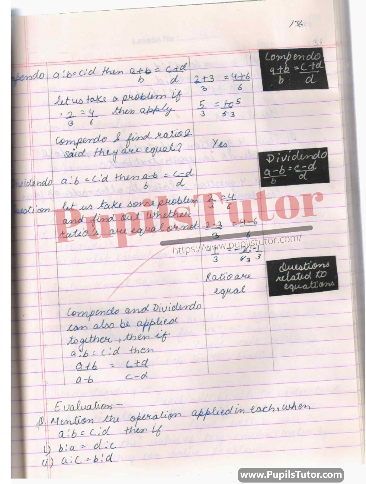 BED, DELED, BELED, BA B.Ed Integrated, B.Com B.Ed, BSC BEd, BTC, BSTC, M.ED, DED And NIOS Teaching Of Mathematics Class 4th 5th 6th 7th 8th 9th, 10th, 11th, 12th Digital Lesson Plan Format On Properties Of Proportion Topic – [Page And Pic Number 5] – https://www.pupilstutor.com/