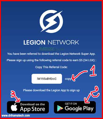 شرح التسجيل و الربح من تطبيق  Legion network