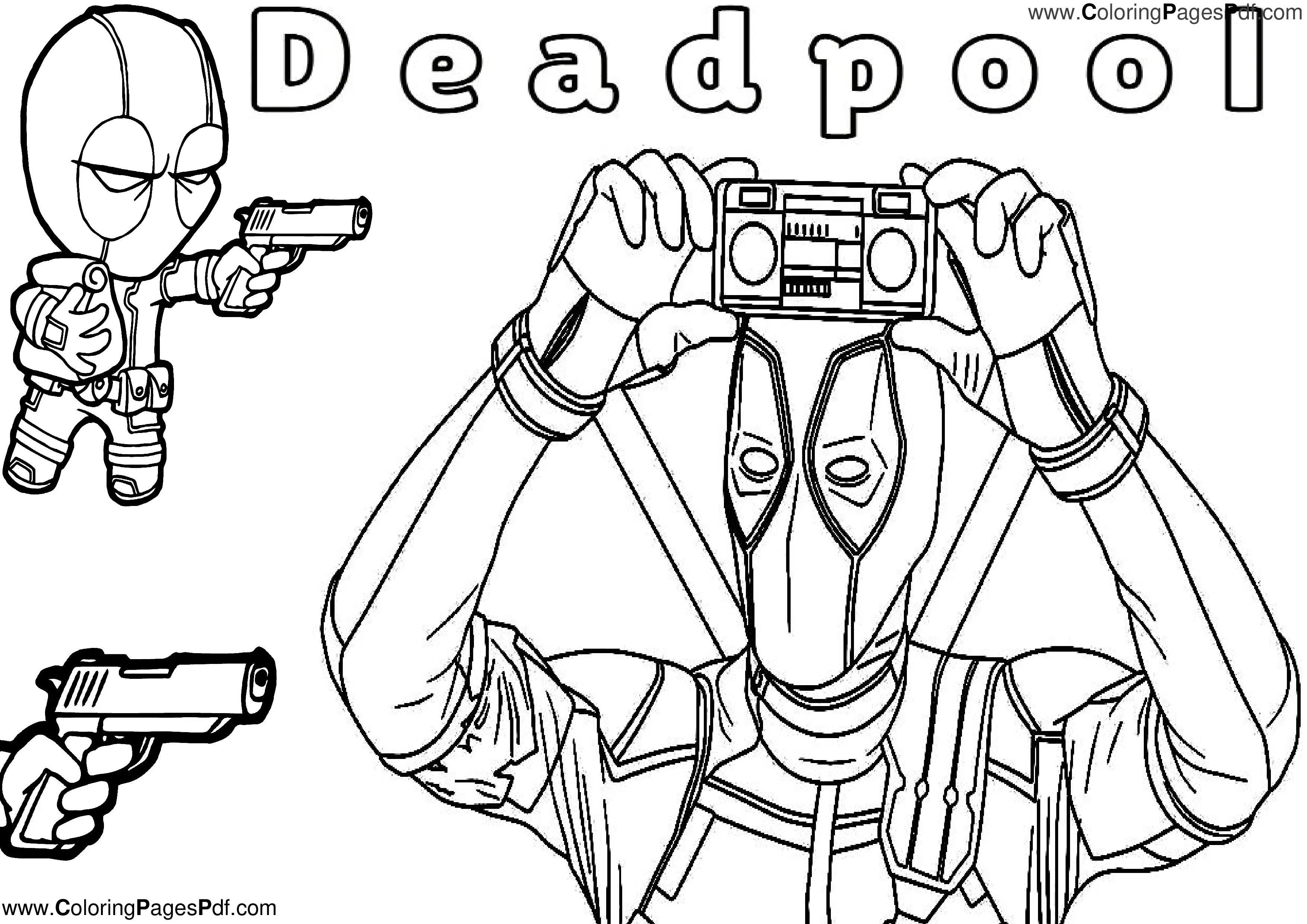 Baby deadpool coloring pages