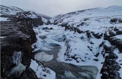 Cañón de Stuðlagil en invierno.