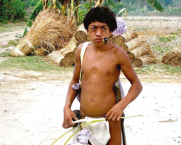 Mangyan with pipe