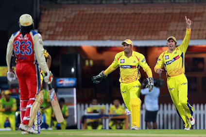 Dhoni and CSK players are celebrating as Chris Gayle is out