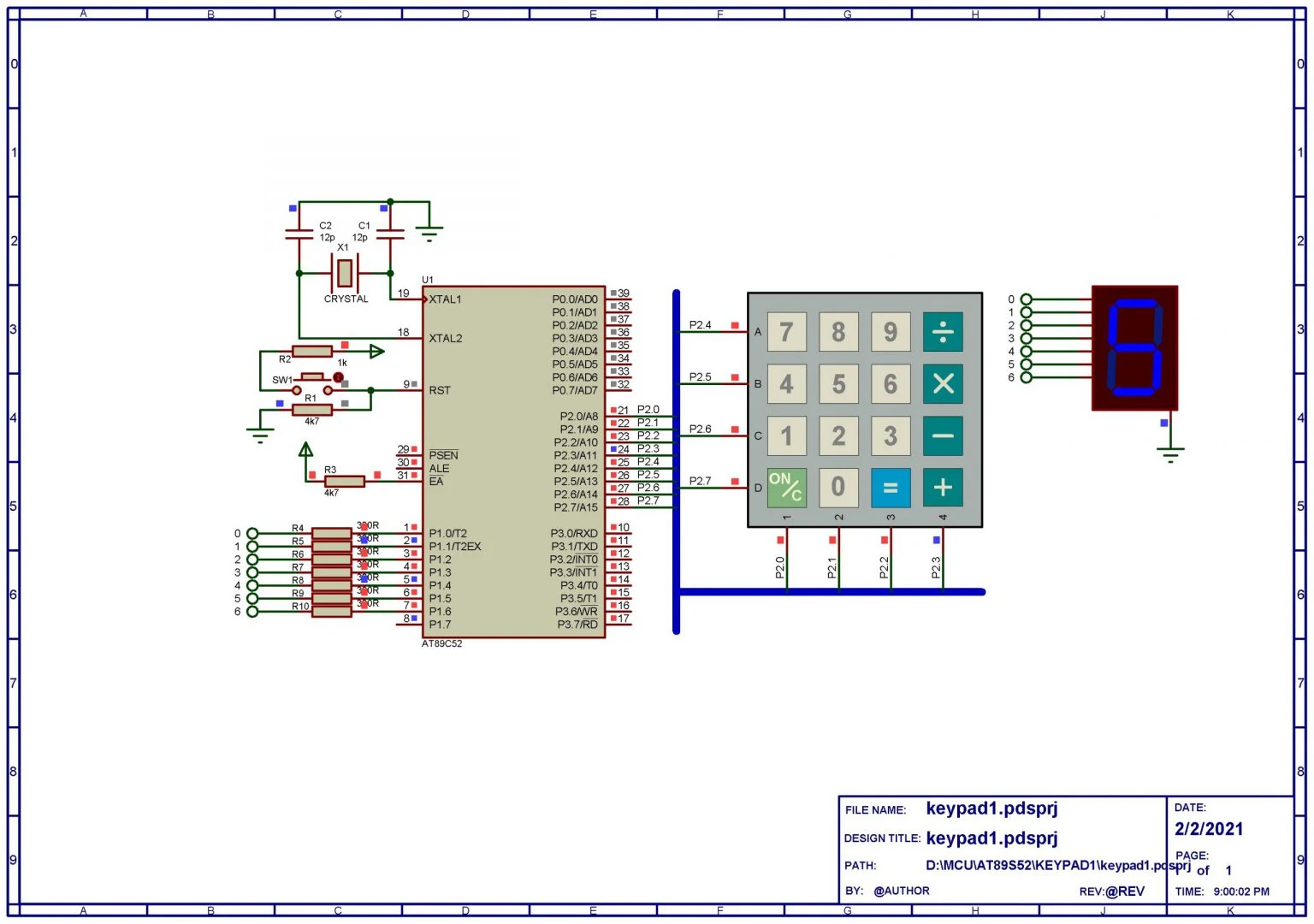 AT89C52 Matrix Keypad Interfacing in C using Keil