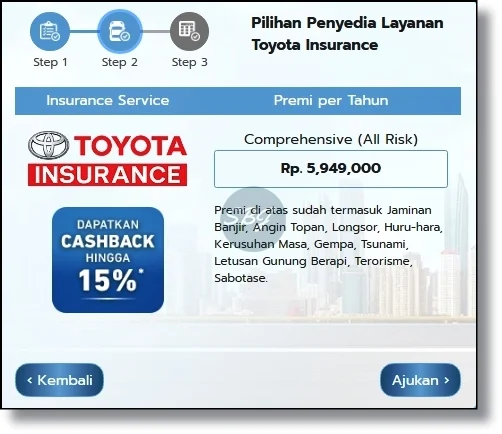 simulasi pengisian asuransi mobil toyota calya