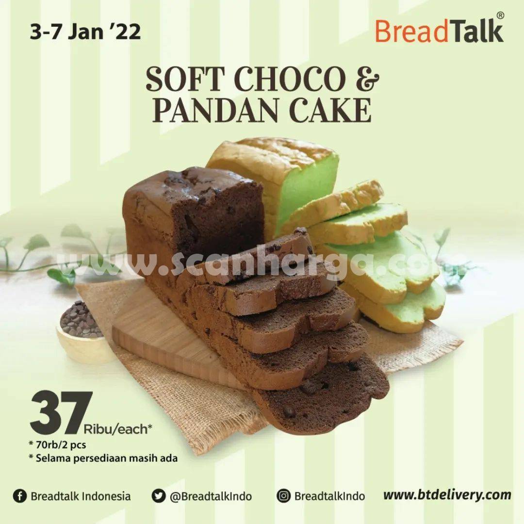 Breadtalk Promo Soft Choco & Pandan Cake hanya Rp.37rb