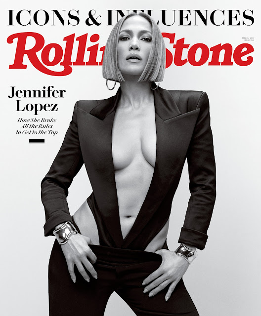 Jennifer Lopez Show Sexy Boobs Photo Shoot for Rolling Stone Magazine March 2022