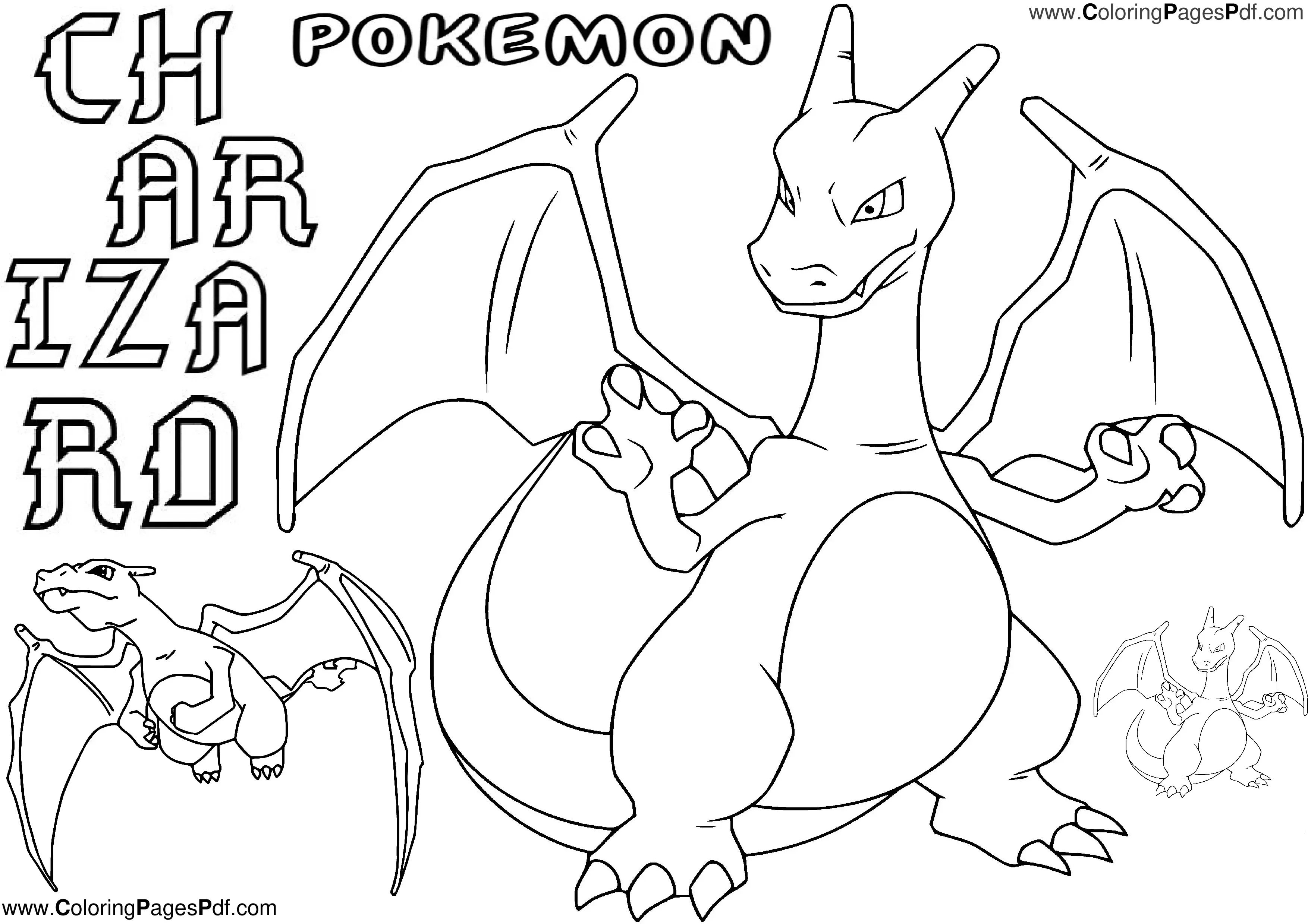 Pokemon Coloring pages Charizard