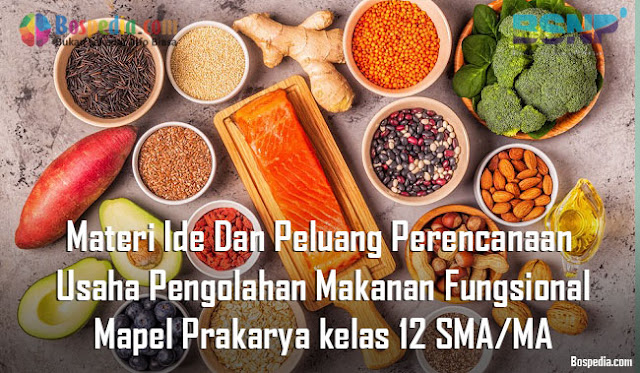 Materi Ide Dan Peluang Perencanaan Usaha Pengolahan Makanan Fungsional Mapel Prakarya kelas 12 SMA/MA