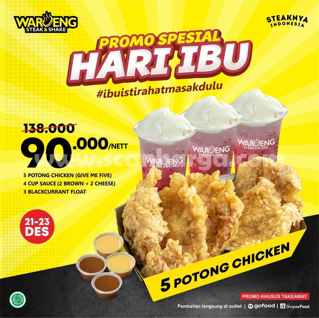 Promo Waroeng Steak & shake Spesial Hari Ibu