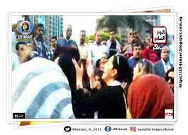 من الارشيف–=- بالصور : وفاء عامر اثناء ثورة 25 يناير تقود مظاهره ضد الثورة بميدان مصطفى محمود وتبكى على مبارك