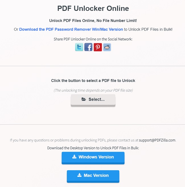 PDF Unlocker Online Freeware