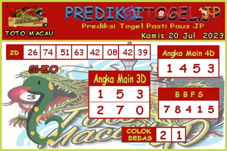 Prediksi Toto Macau JP Kamis 20 Juli 2023