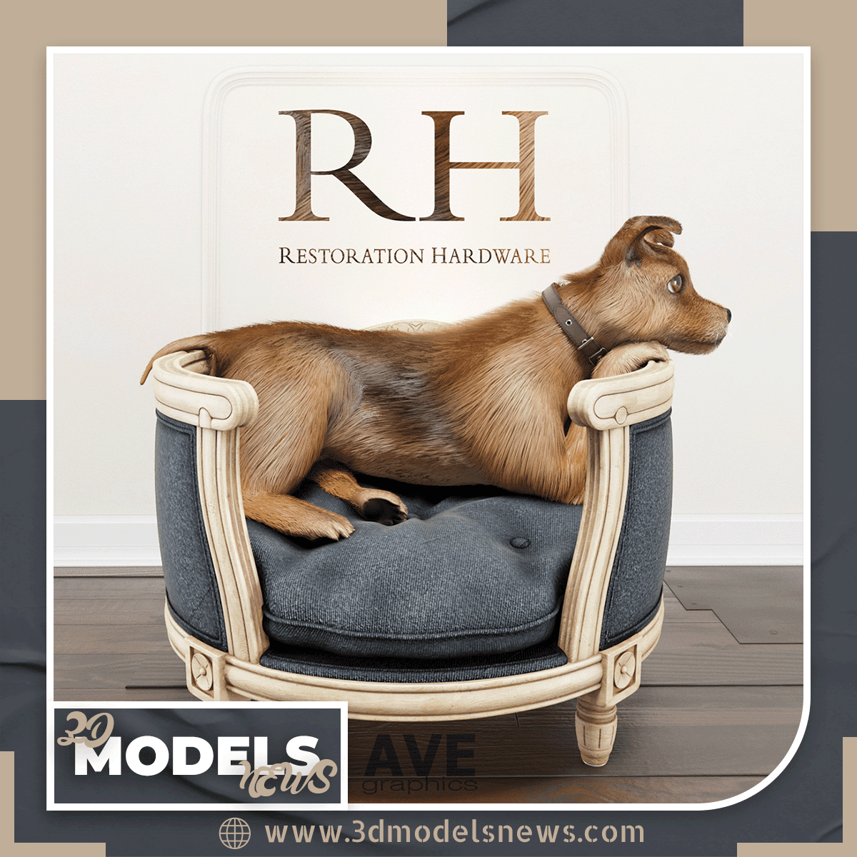 AVE RH Louis Pet Bed Model