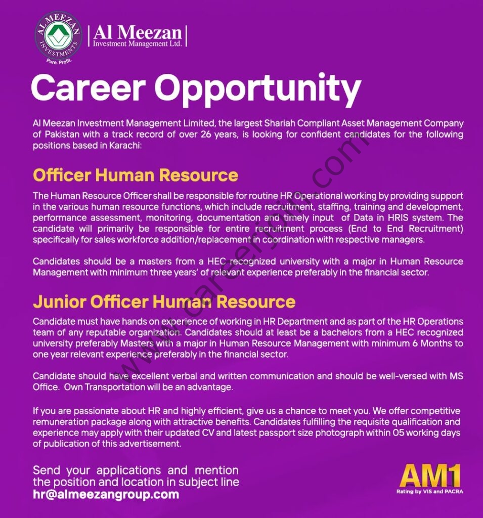 Al Meezan Investment Management Limited Jobs November 2021