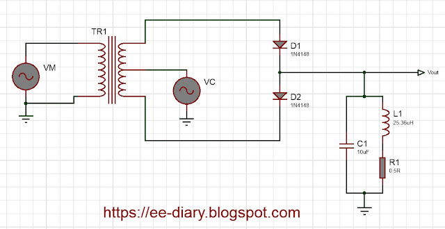 balanced mixer with two diodes circuit diagram