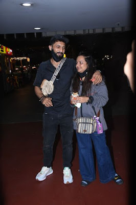 Punit Pathak snapped with Nidhi Moony Singh at Airport