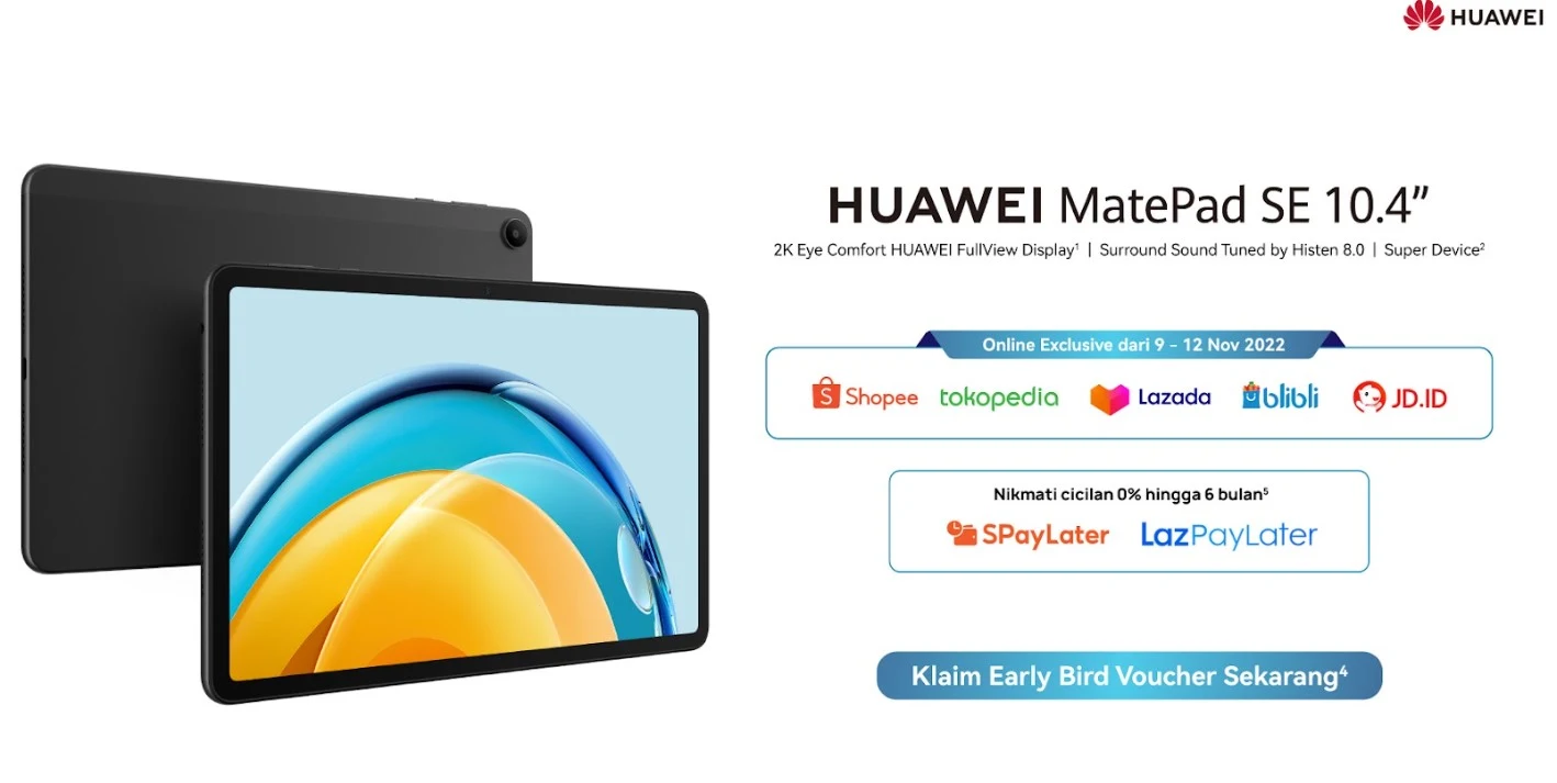 Tablet Huawei MatePad SE 10.4 Resmi Diluncurkan di Indonesia