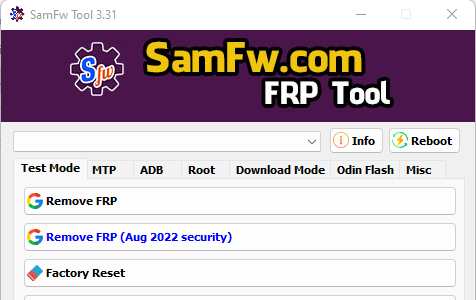 SamFw FRP Tool 3.31 - Remove Samsung FRP one click