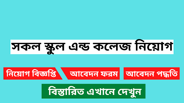 School And College Job Circular 2022-2023 - স্কুল এন্ড কলেজ নিয়োগ বিজ্ঞপ্তি ২০২২-২০২৩ - সহকারী শিক্ষক নিয়োগ বিজ্ঞপ্তি ২০২৩-২০২৩