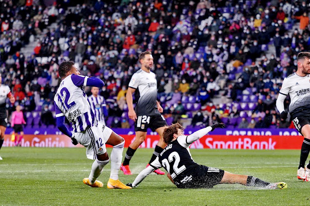 Gonzalo Plata recorta a Delmás y marca el segundo tanto del Valladolid. REAL VALLADOLID C. F. 2 F. C. CARTAGENA 0 Sábado 27/11/2021, 20:30 horas. Campeonato de Liga de 2ª División, jornada 18. Valladolid, estadio José Zorrilla