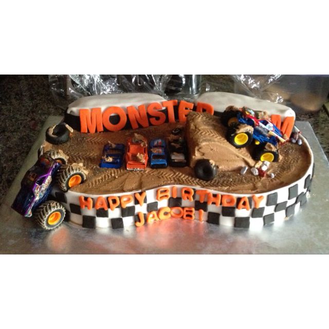 monster truck birthday cake