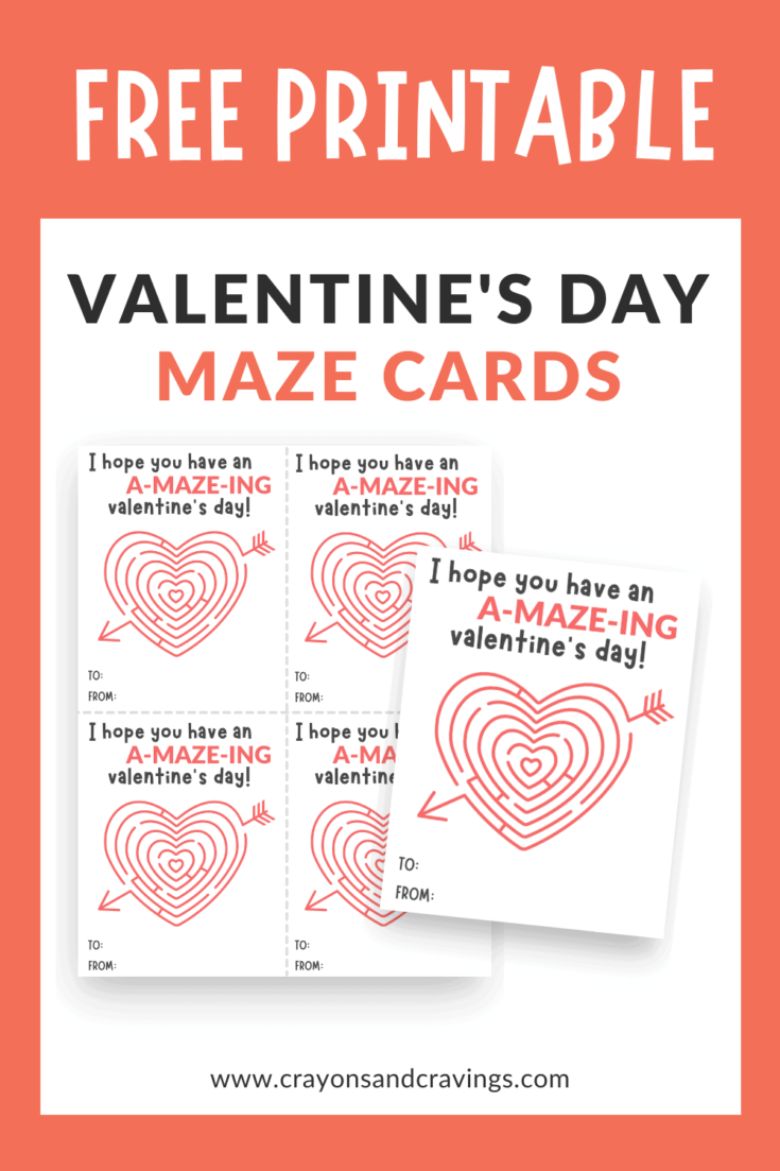 Maze printable valentines for kids